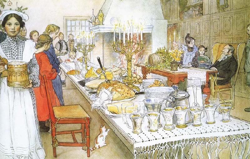 Carl Larsson Christmas Eve Banquet Sweden oil painting art